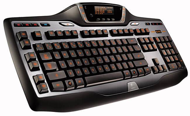 Клавиатура с классическим расположением стандартных клавиш дополненная мультимедийными клавишами и ЖК экраном