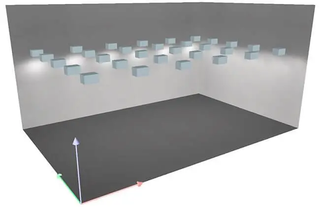 Трехмерная модель, получившаяся в результате расчета в DIALux Light