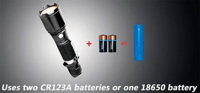 Пример фонаря способного работать от аккумуляторов типа 18650 и CR123A
