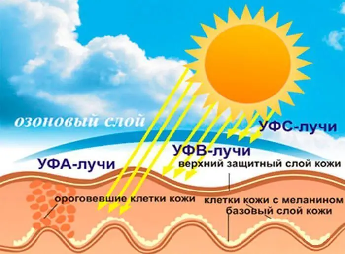 Способность солнечных лучей проникать в тело человека