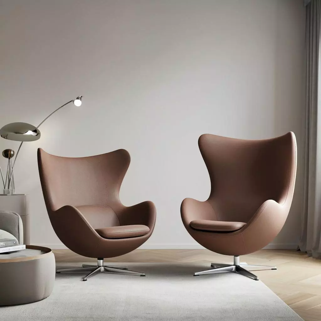 стул Series 7 и кресло Egg Chair в современном интерьере