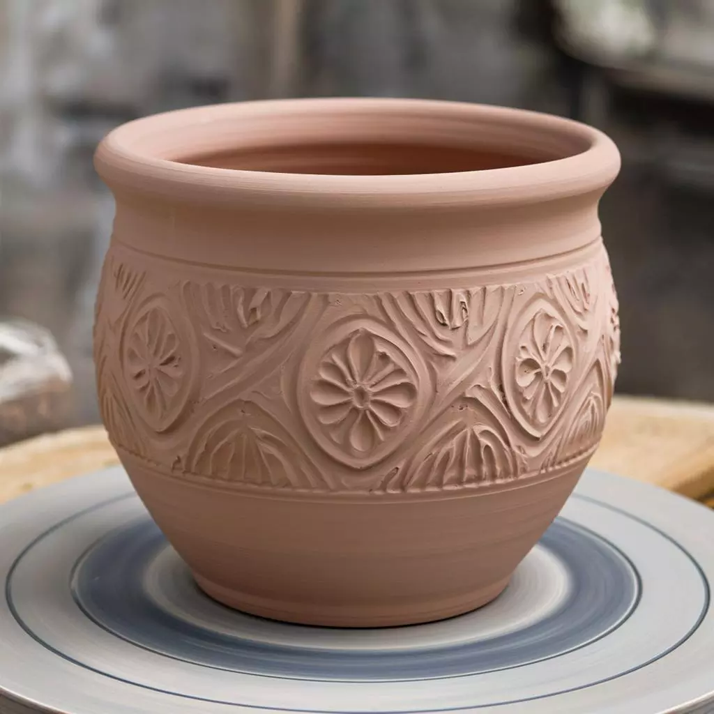 процесс создания керамического hand-made кашпо на гончарном круге