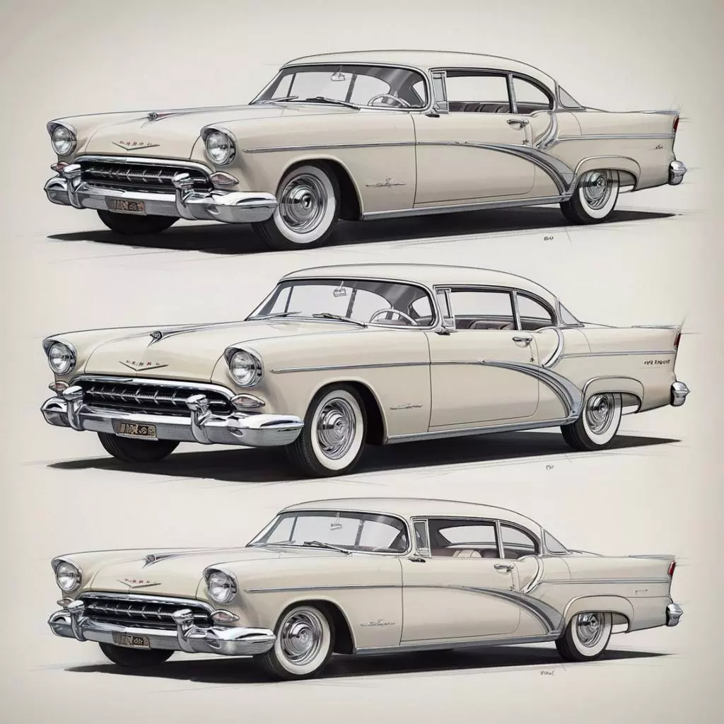 ретро-дизайн автомобиля Studebaker по эскизам Реймонда Лоуи