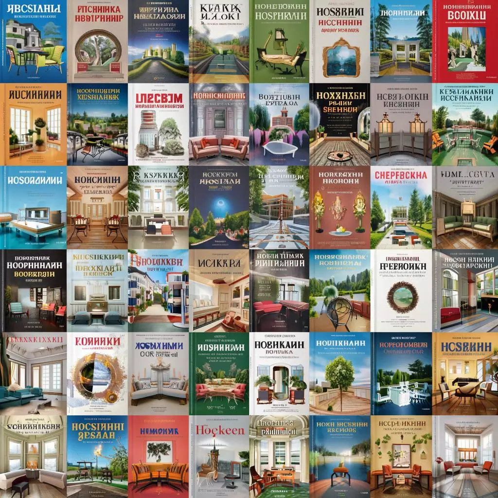 коллаж обложек лучших книг по дизайну интерьера на русском языке