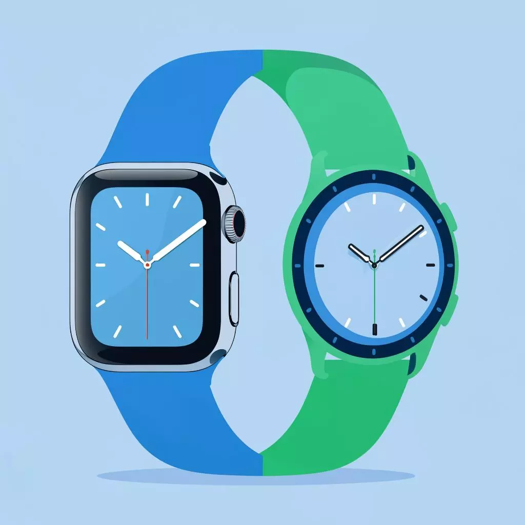 Изображение для анонса статьи: Битва титанов: Apple Watch Series 9 против Samsung Galaxy Watch 6 – какое устройство выбрать?