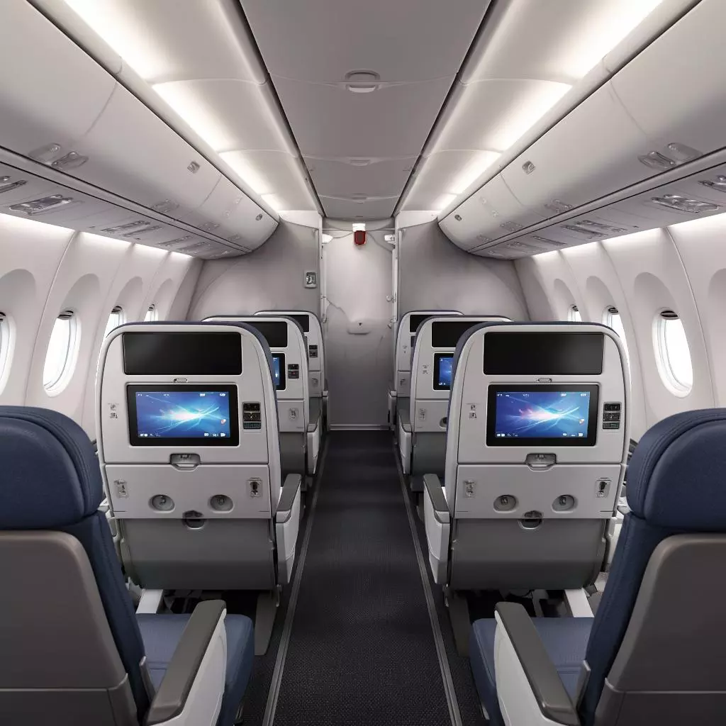 схема салона Airbus A321 с отмеченными комфортными местами