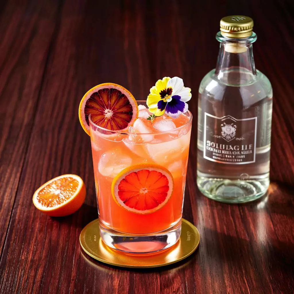 Роскошный коктейль Aperol Tonic с бутылкой тоника рядом
